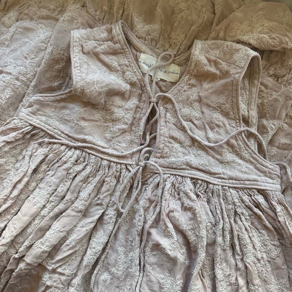 Daughters of India Ishya Gown Dress Soft Mushroom Pink Size XS - Picture 6 of 6